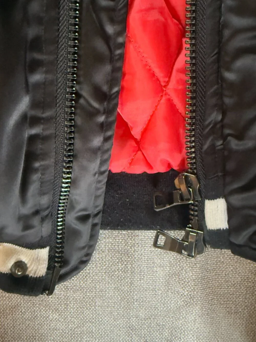 Creep Street Satin Bomber Jacket Size Large Black